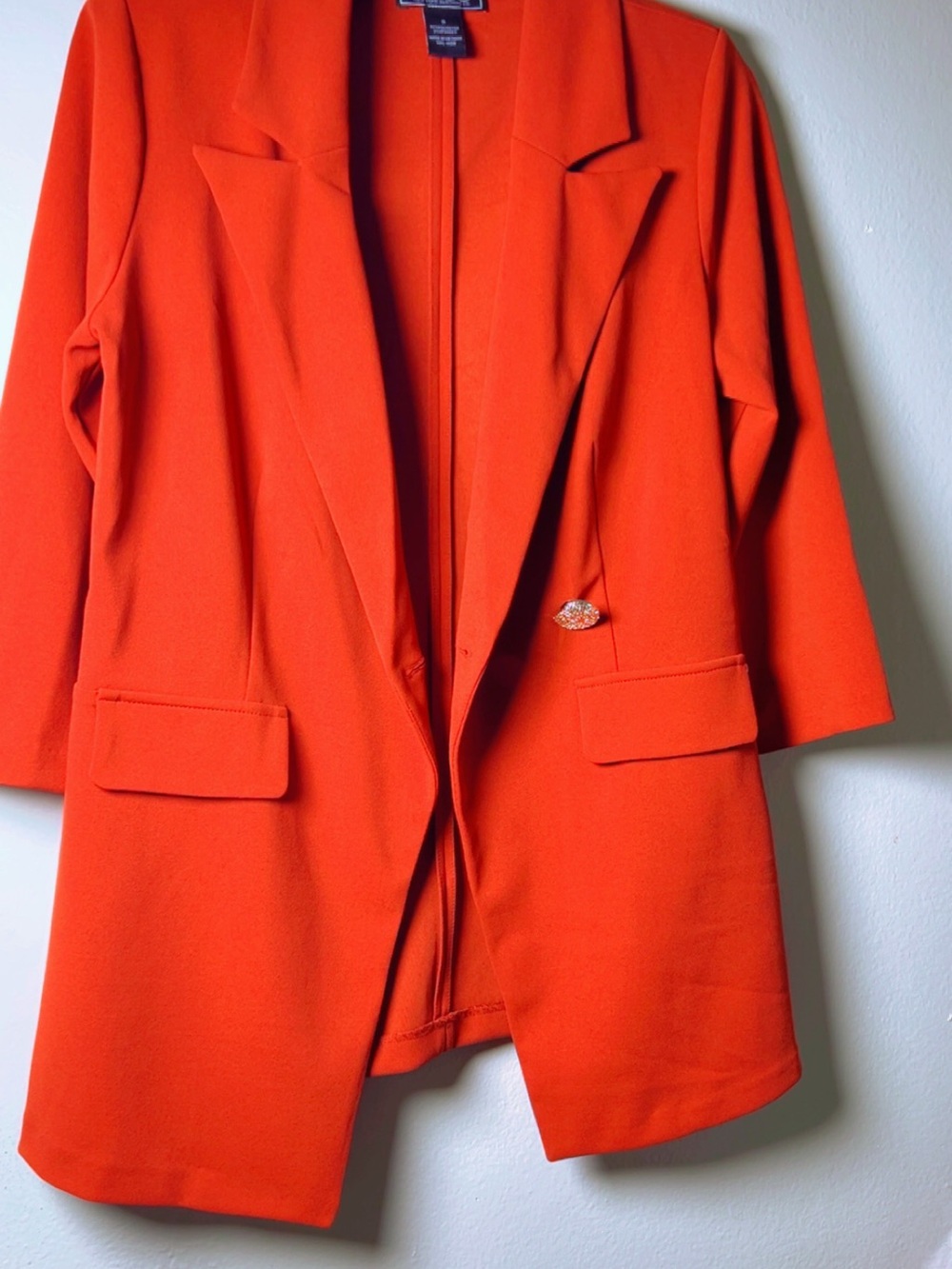 Bright Orange Longline Blazer Jacket